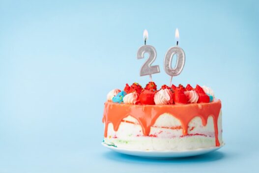 Fødselsdagskage til 20 års fødselsdag